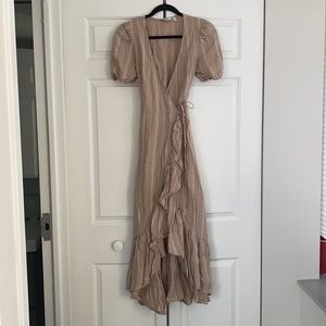 & other stories linen wrap dress